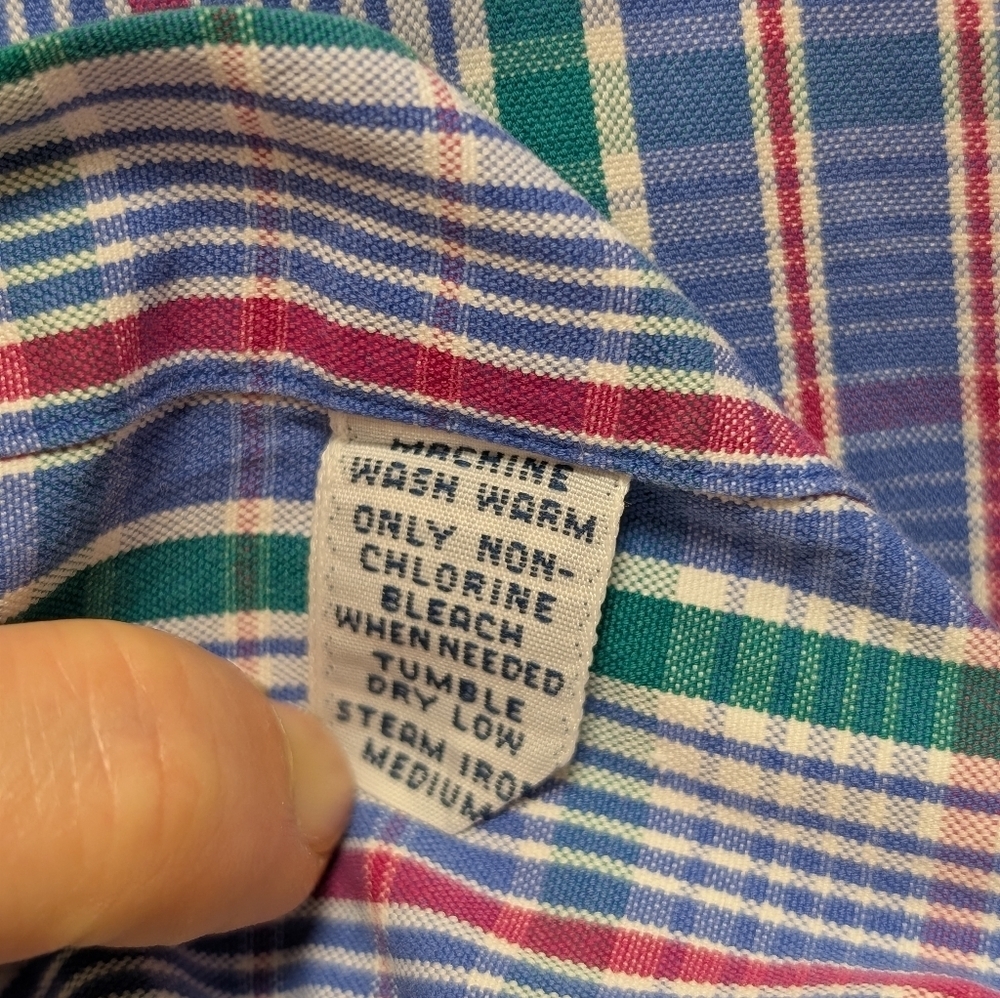 Vintage Ralph Lauren Blake Button Down Shirt Long Sleeve Plaid Mens Large L - Picture 9 of 10